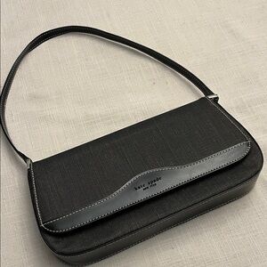 kate spade black shoulder baguette bag